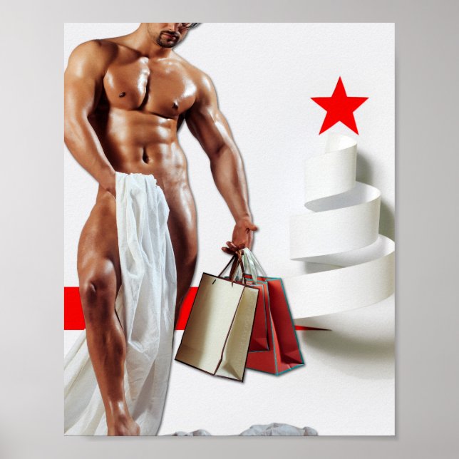 SlipperyJoe's Christmas shopping white paper spira Poster (Front)