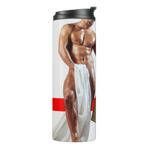 SlipperyJoe's Christmas shopping white paper spira Thermal Tumbler