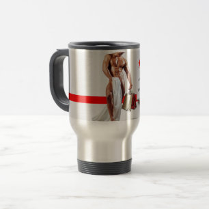SlipperyJoe's Christmas shopping white paper spira Travel Mug