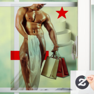 SlipperyJoe's Christmas shopping white paper spira Window Cling