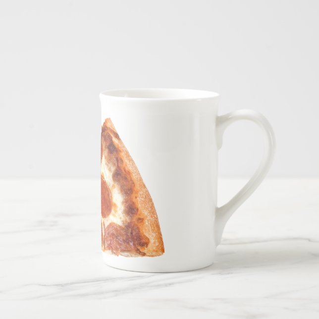SlipperyJoe's classic pepperoni pizza slice melted Bone China Mug (Right)