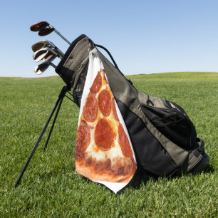 SlipperyJoe's classic pepperoni pizza slice melted Golf Towel