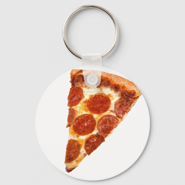SlipperyJoe's classic pepperoni pizza slice melted Keychain (Front)