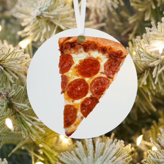 SlipperyJoe's classic pepperoni pizza slice melted Metal Ornament (Insitu)
