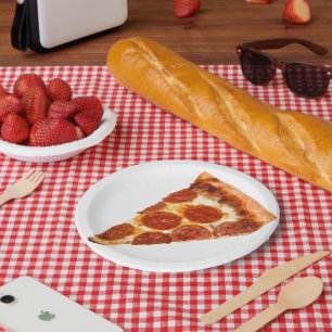 SlipperyJoe's classic pepperoni pizza slice melted Paper Plate