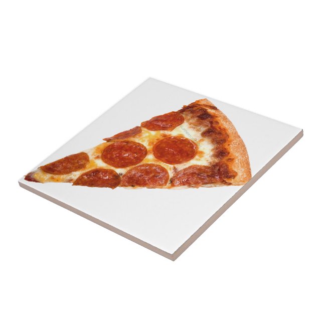 SlipperyJoe's classic pepperoni pizza slice melted Tile (Side)
