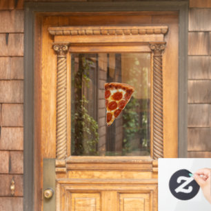 SlipperyJoe's classic pepperoni pizza slice melted Window Cling