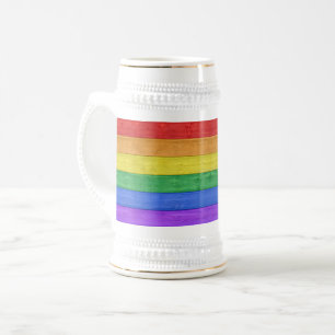 SlipperyJoe's classic rainbow tactile handcrafted Beer Stein