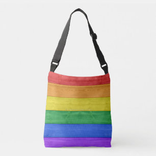 SlipperyJoe's classic rainbow tactile handcrafted  Crossbody Bag