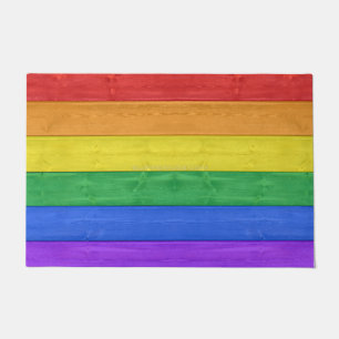 SlipperyJoe's classic rainbow tactile handcrafted  Doormat
