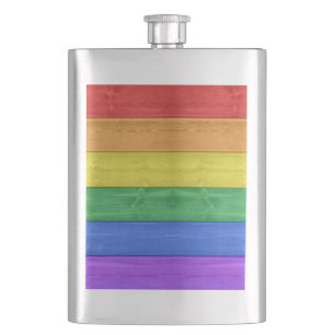 SlipperyJoe's classic rainbow tactile handcrafted Hip Flask