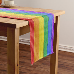 SlipperyJoe's classic rainbow tactile handcrafted Short Table Runner