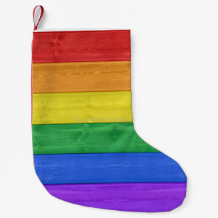 SlipperyJoe's classic rainbow tactile handcrafted Small Christmas Stocking