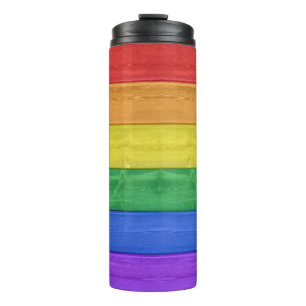 SlipperyJoe's classic rainbow tactile handcrafted Thermal Tumbler