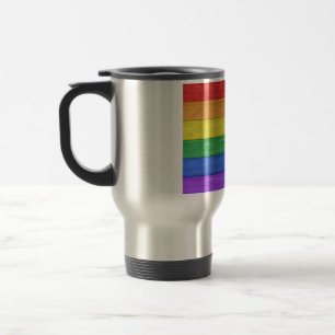 SlipperyJoe's classic rainbow tactile handcrafted Travel Mug