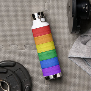 SlipperyJoe's classic rainbow tactile handcrafted  Water Bottle