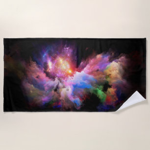 SlipperyJoe's cloud artwork abstract vibrant surre Beach Towel