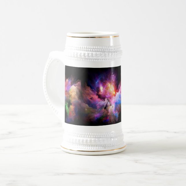 SlipperyJoe's cloud artwork abstract vibrant surre Beer Stein (Front Left)