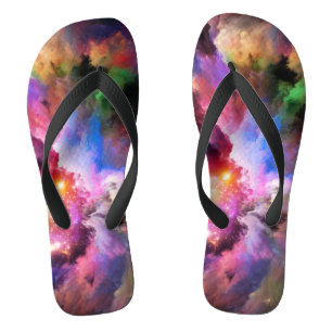 SlipperyJoe's cloud artwork abstract vibrant surre Flip Flops