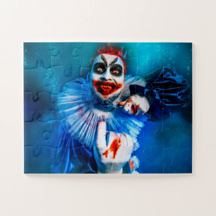 SlipperyJoe's clown outfit Happy Halloween blood k Jigsaw Puzzle