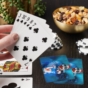 SlipperyJoe's clown outfit Happy Halloween blood k Playing Cards