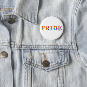 SlipperyJoe's colourful creative Pride-themed text 2 Inch Round Button