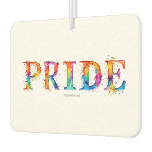 SlipperyJoe's colourful creative Pride-themed text Air Freshener