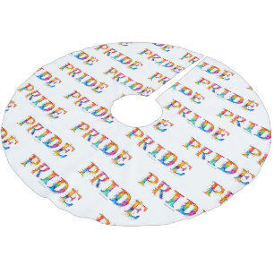 SlipperyJoe's colourful creative Pride-themed text Brushed Polyester Tree Skirt