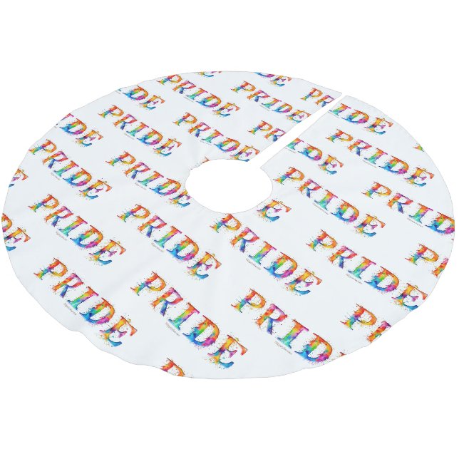 SlipperyJoe's colourful creative Pride-themed text Brushed Polyester Tree Skirt (Angled)