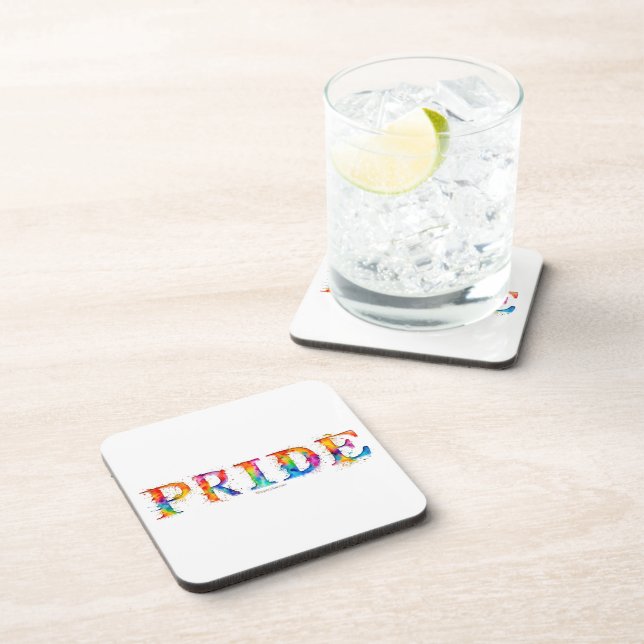 SlipperyJoe's colourful creative Pride-themed text Coaster (Right Side)