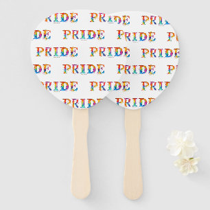 SlipperyJoe's colourful creative Pride-themed text Hand Fan