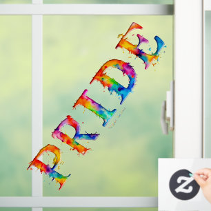 SlipperyJoe's colourful creative Pride-themed text Window Cling