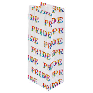 SlipperyJoe's colourful creative Pride-themed text Wine Gift Bag