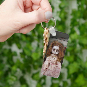 SlipperyJoe's creepy doll pale face creepy blood d Keychain