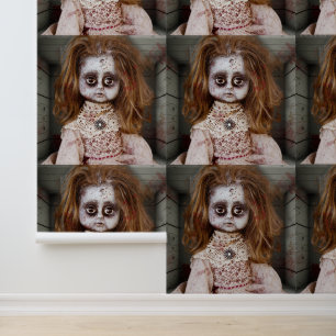 SlipperyJoe's creepy doll pale face creepy blood d Wallpaper