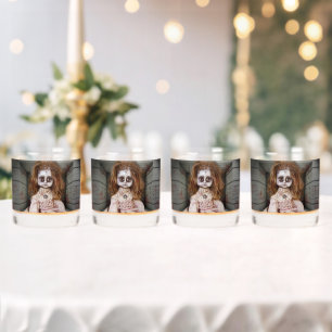 SlipperyJoe's creepy doll pale face creepy blood d Whiskey Glass