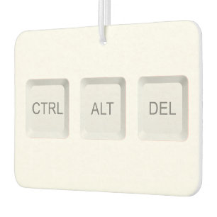SlipperyJoe's CTRL ALT DEL buttons three white com Air Freshener