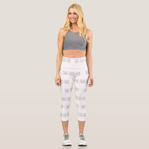 SlipperyJoe's CTRL ALT DEL buttons three white com Capri Leggings