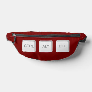 SlipperyJoe's CTRL ALT DEL buttons three white com Fanny Pack