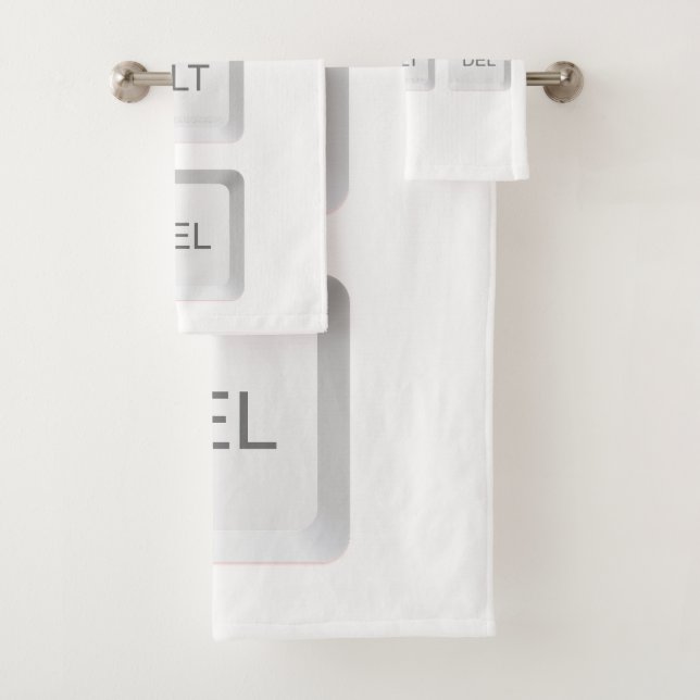 SlipperyJoe's CTRL ALT DEL computer keyboard butto Bath Towel Set (Insitu)