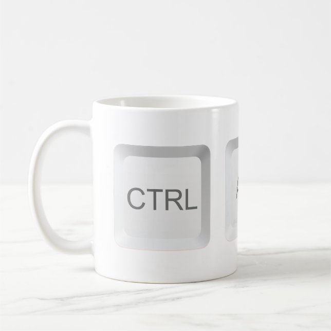 SlipperyJoe's CTRL ALT DEL computer keyboard butto Coffee Mug (Left)
