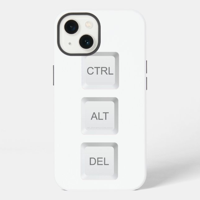 SlipperyJoe's CTRL ALT DEL computer keyboard butto iPhone Case (Back)