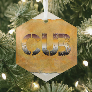 SlipperyJoe's cub bear culturally rooted LGBTQIA a Glass Ornament