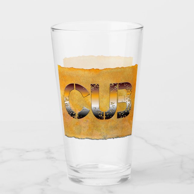 SlipperyJoe's cub bear word orange-brown tones pro Glass (Front)