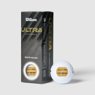 SlipperyJoe's cub bear word orange-brown tones pro Golf Balls
