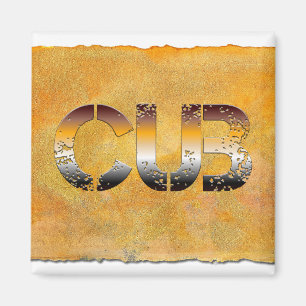 SlipperyJoe's cub bear word orange-brown tones pro Magnet