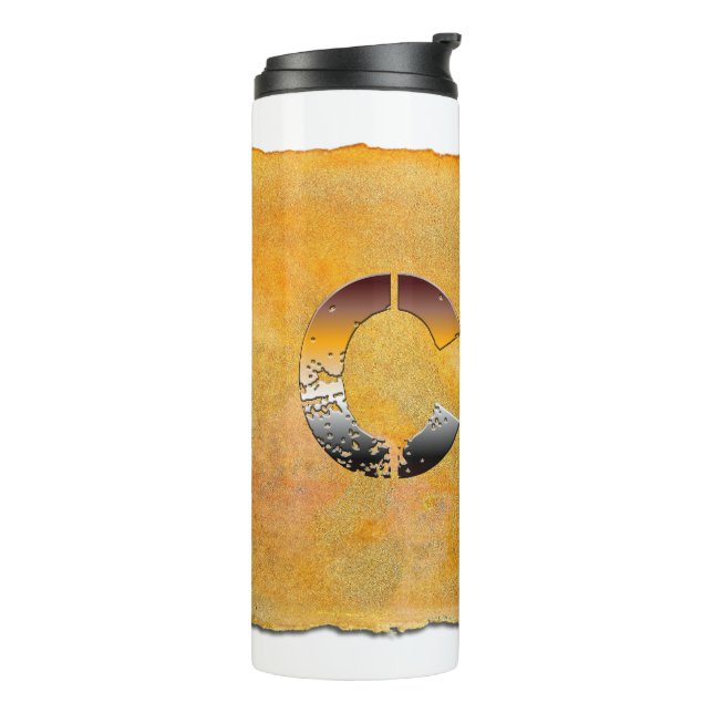 SlipperyJoe's cub bear word orange-brown tones pro Thermal Tumbler (Rotated Left)