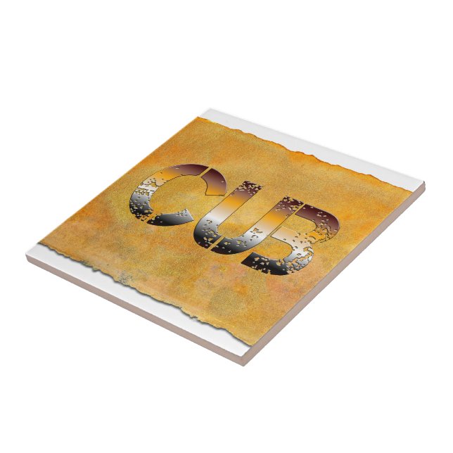 SlipperyJoe's cub bear word orange-brown tones pro Tile (Side)