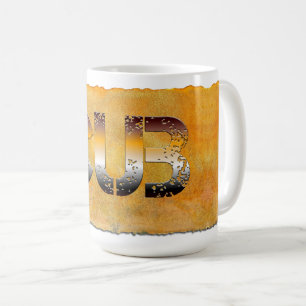 SlipperyJoe's cub bear words gold brown tan white Coffee Mug