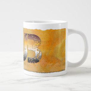 SlipperyJoe's cub bear words gold brown tan white  Large Coffee Mug